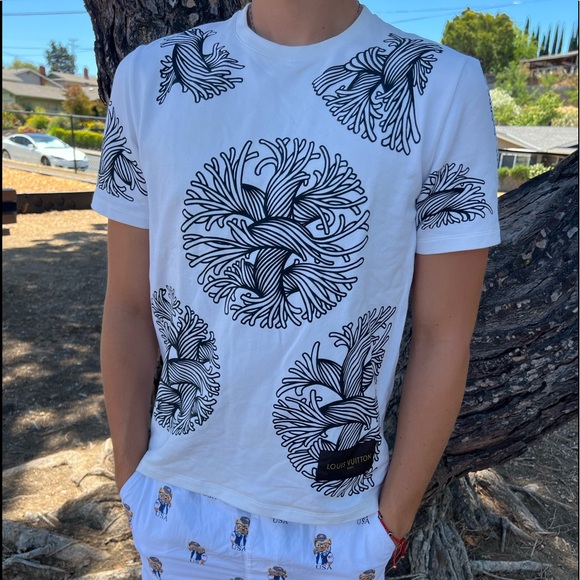 LOUIS VUITTON CHRISTOPHER NEMETH AUTHENTIC MEN T SHIRT WHITE LOVE ROPE TIE KNOT - Picture 4 of 16